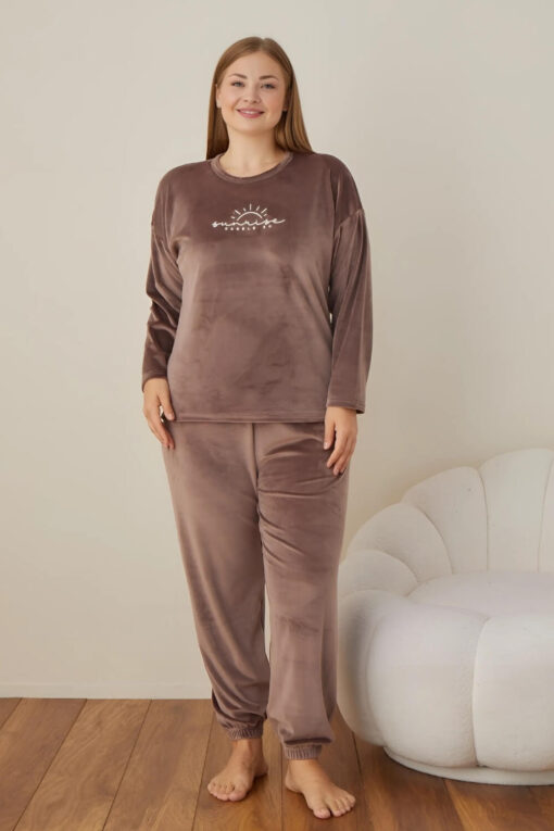Πιτζάμα Γυναικεία Homewear Βελουτέ 5100 - ΜΟΚΑ, XL - Image 6