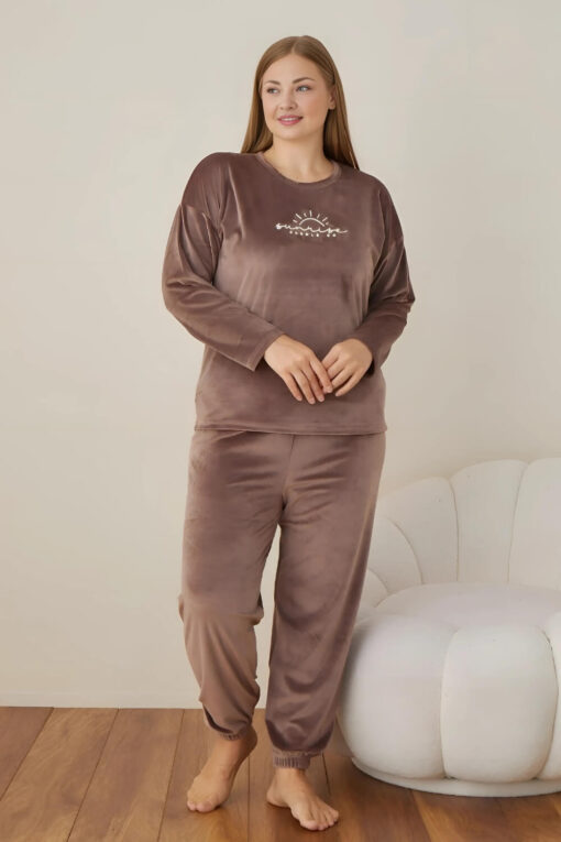 Πιτζάμα Γυναικεία Homewear Βελουτέ 5100 - ΜΟΚΑ, XL - Image 2