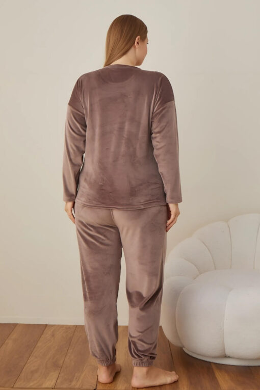 Πιτζάμα Γυναικεία Homewear Βελουτέ 5100 - ΜΟΚΑ, XL - Image 5