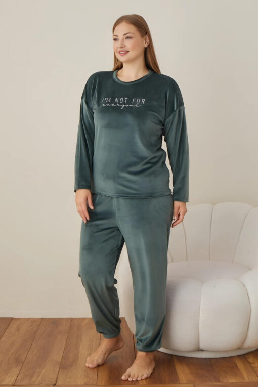 Πιτζάμα Γυναικεία Homewear Βελουτέ 5101 - ΚΥΠΑΡΙΣΣΙ, XL - Image 3