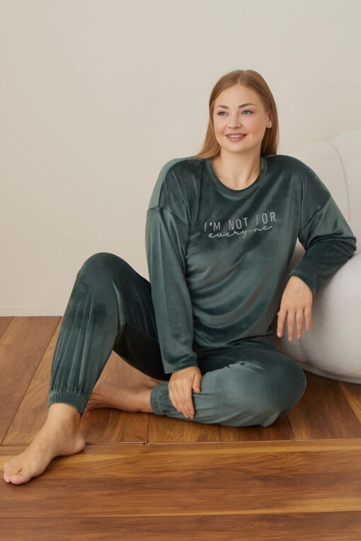 Πιτζάμα Γυναικεία Homewear Βελουτέ 5101 - ΚΥΠΑΡΙΣΣΙ, XL - Image 4