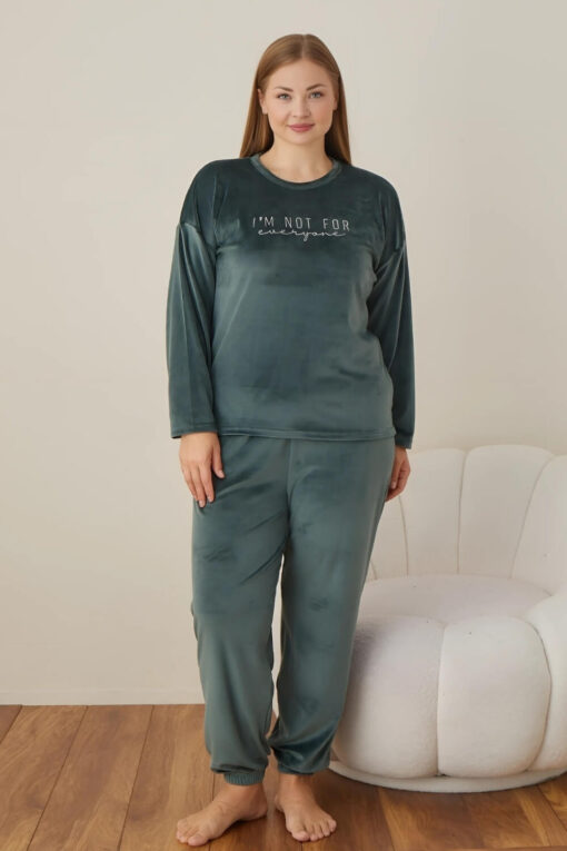 Πιτζάμα Γυναικεία Homewear Βελουτέ 5101 - ΚΥΠΑΡΙΣΣΙ, XL - Image 6