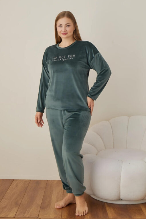 Πιτζάμα Γυναικεία Homewear Βελουτέ 5101 - ΚΥΠΑΡΙΣΣΙ, XL - Image 2