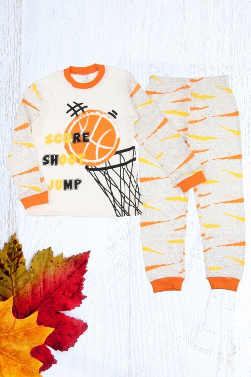 Πιτζάμα Παιδική Basketball Kid 9260 - ΠΟΡΤΟΚΑΛΙ, 6 Ετών - Image 4