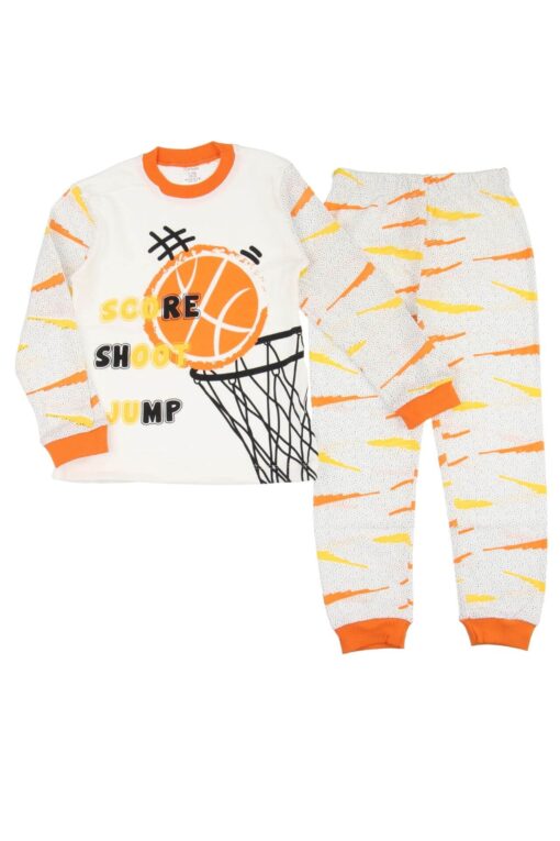 Πιτζάμα Παιδική Basketball Kid 9260 - ΠΟΡΤΟΚΑΛΙ, 6 Ετών - Image 2