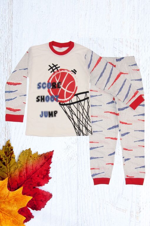 Πιτζάμα Παιδική Basketball Kid D9260 - ΚΟΚΚΙΝΟ, 6 Ετών - Image 2