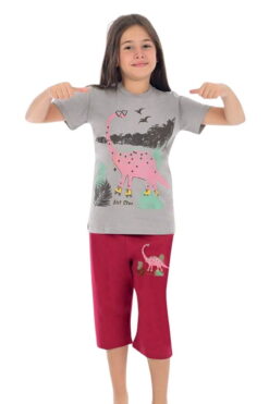 Πιτζάμα Παιδική Cute Dinosaur W4298 - ΓΚΡΙ, 14-15