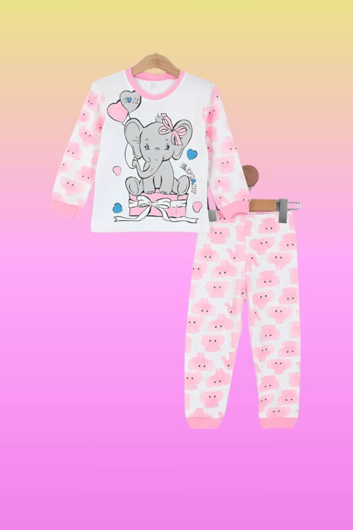 Πιτζάμα Παιδική Cute Elephant R3185 - ΡΟΖ, 3 Ετών - Image 3