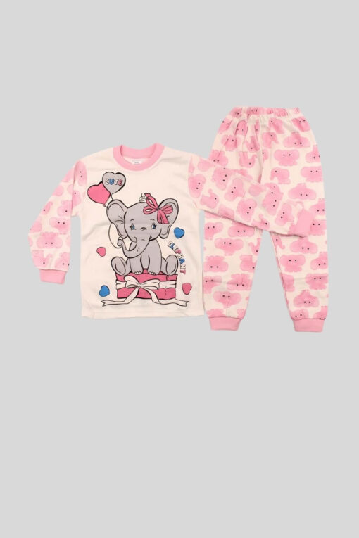 Πιτζάμα Παιδική Cute Elephant R3185 - ΡΟΖ, 3 Ετών - Image 2