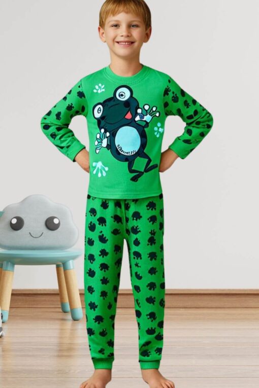 Πιτζάμα Παιδική Frog Unisex 1410 - ΠΡΑΣΙΝΟ, 9-12 Μηνών - Image 3