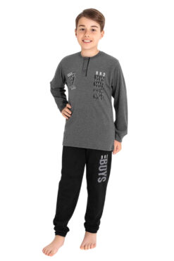 Πιτζάμα Παιδική Για Αγόρι Homewear Bad Boys J3708 - ΓΚΡΙ, 11 Ετών