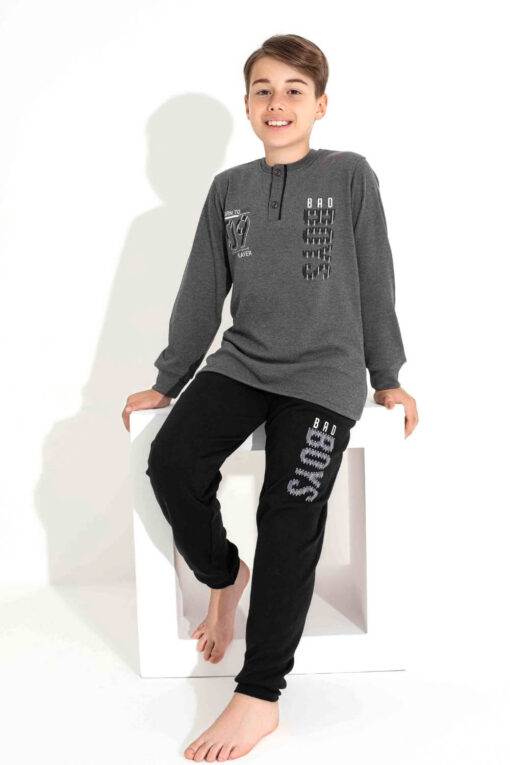 Πιτζάμα Παιδική Για Αγόρι Homewear Bad Boys J3708 - ΓΚΡΙ, 14 Ετών - Image 2