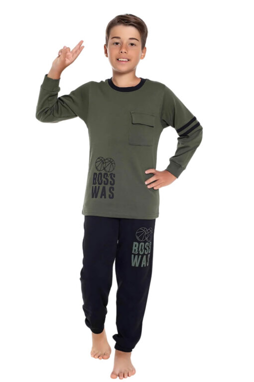 Πιτζάμα Παιδική Για Αγόρι Homewear Boss W3714 - ΛΑΔΙ, 11 Ετών