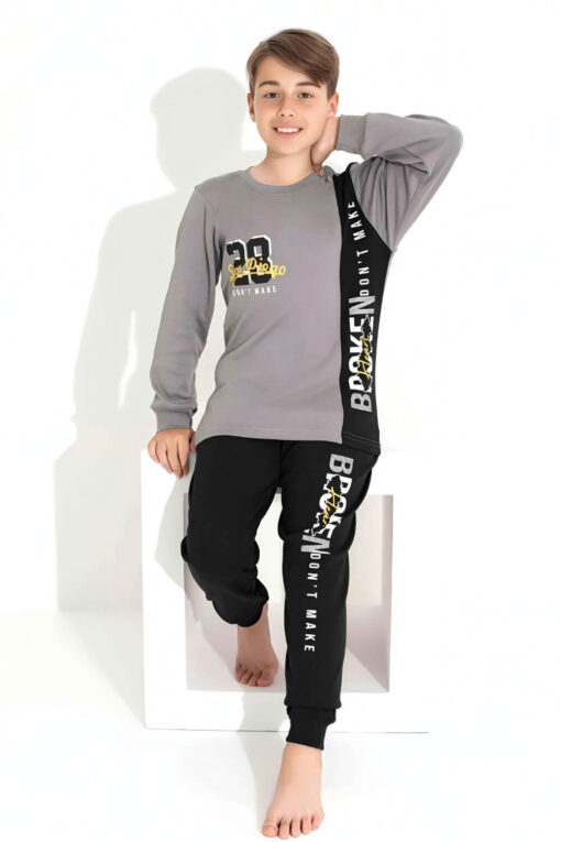 Πιτζάμα Παιδική Για Αγόρι Homewear Broken D3717 - ΓΚΡΙ, 11 Ετών - Image 2