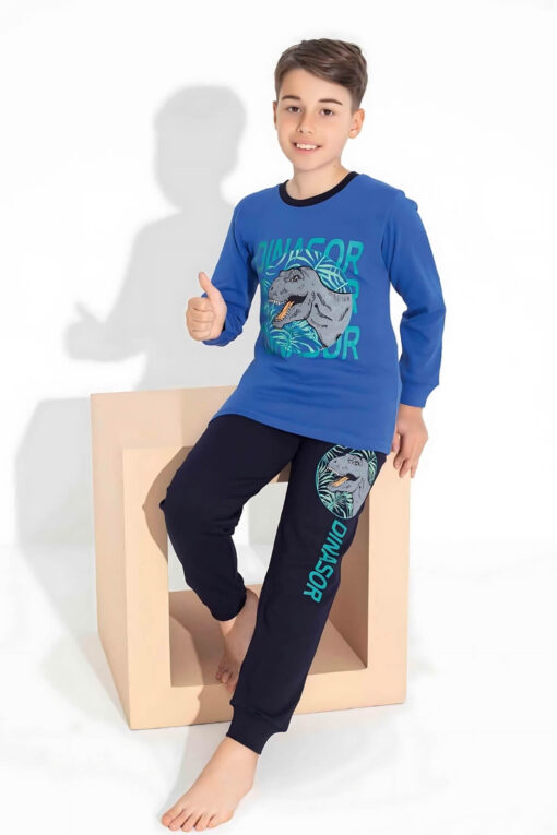 Πιτζάμα Παιδική Για Αγόρι Homewear Dinosaur C7302 - ΜΠΛΕ, 4 Ετών - Image 2
