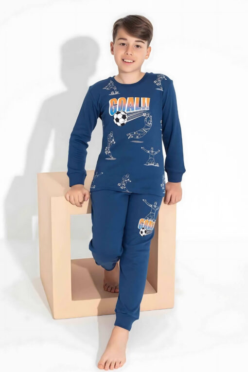 Πιτζάμα Παιδική Για Αγόρι Homewear Goal L7307 - ΜΠΛΕ, 3 Ετών - Image 2
