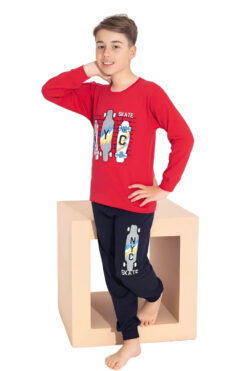 Πιτζάμα Παιδική Για Αγόρι Homewear Skate F7301 - ΚΟΚΚΙΝΟ, 10 Ετών