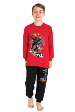 Πιτζάμα Παιδική Για Αγόρι Homewear Skater D3719 - ΚΟΚΚΙΝΟ, 10 Ετών