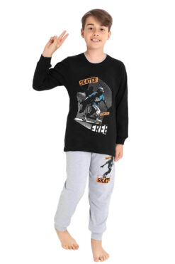 Πιτζάμα Παιδική Για Αγόρι Homewear Skater F3719 - ΜΑΥΡΟ, 10 Ετών