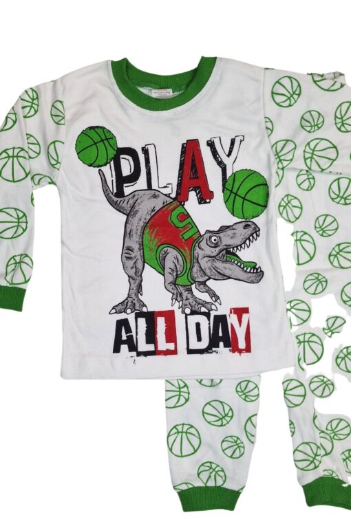 Πιτζάμα Παιδική Με Τύπωμα Play All Day F3685 - ΠΡΑΣΙΝΟ, 5 Ετών - Image 2