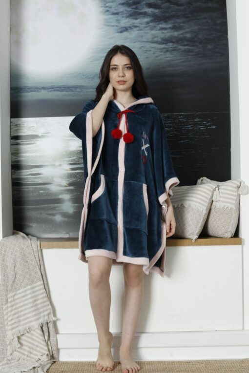 Ρόμπα Κάπα με Κουκούλα Fleece 13603 - ΠΕΤΡΟΛ, S-M - Image 3