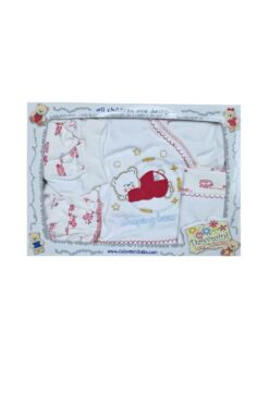 Σετ Δώρου για Νεογέννητο Sleeping Bear 5 τμχ S0010 - ΚΟΚΚΙΝΟ, 0-3 Μηνών