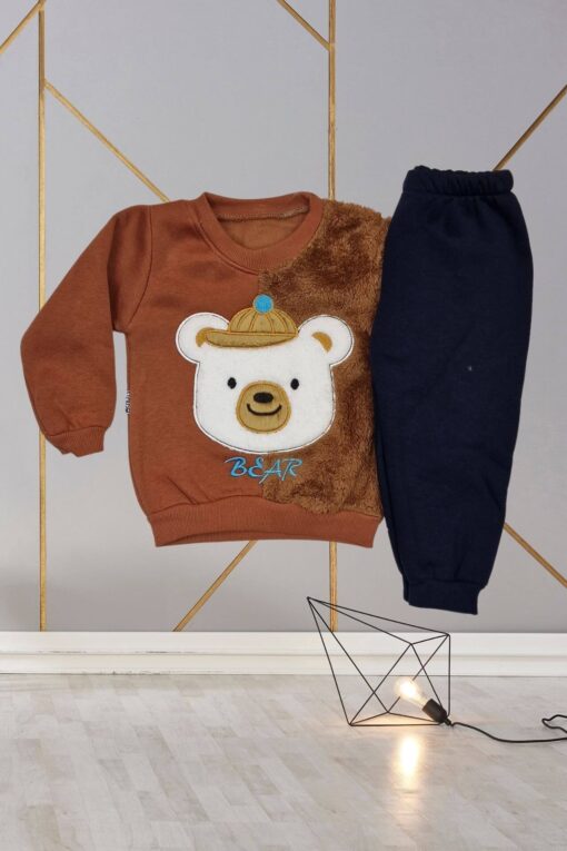 Σετ Παιδική Φόρμα Cute Teddy Bear R2702 - ΚΑΦΕ, 1 Ετών - Image 4