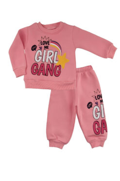 Σετ Παιδική Φόρμα Girl Gang R3512 - ΡΟΖ, 9-12 Μηνών