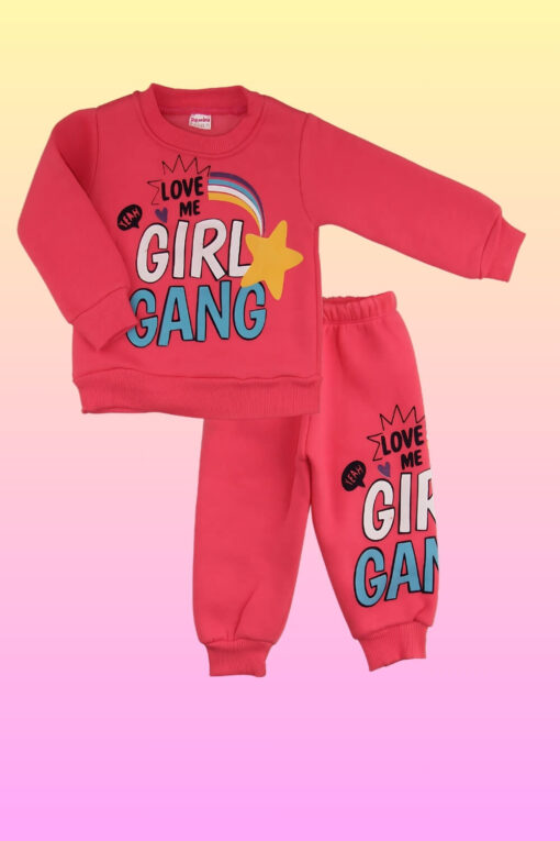 Σετ Παιδική Φόρμα Girl Gang W3512 - ΚΟΡΑΛΙ, 9-12 Μηνών - Image 6