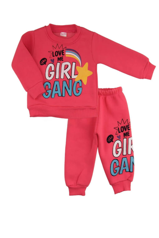 Σετ Παιδική Φόρμα Girl Gang W3512 - ΚΟΡΑΛΙ, 9-12 Μηνών