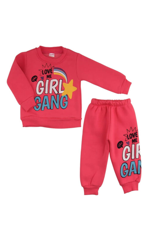 Σετ Παιδική Φόρμα Girl Gang W3512 - ΚΟΡΑΛΙ, 9-12 Μηνών - Image 4