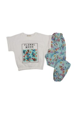 Σετ Παιδικό Μπλουζάκι Παντελονάκι Floral Mood W4003 - ΒΕΡΑΜΑΝ, 10 Ετών
