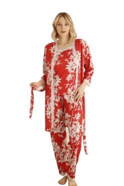 Γυναικεία Πιτζάμα Homewear Ανοιξιάτικη Φθινοπωρινή 3τεμ. 10036 - ΠΟΛΥΧΡΩΜΟ, L