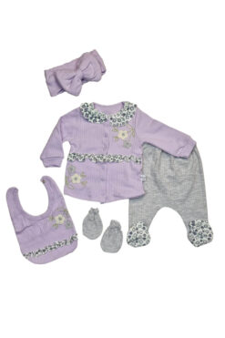 Βρεφικό Σετ για Κορίτσι 5 τ.μ.χ 5803 - ΠΟΛΥΧΡΩΜΟ, 0-3 Μηνών