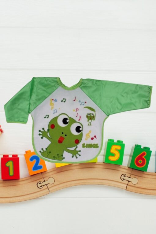 Αδιάβροχη Σαλιάρα Φαγητού Με Μανίκια Frog Sings 7110 - ΠΡΑΣΙΝΟ, ONE SIZE - Image 2