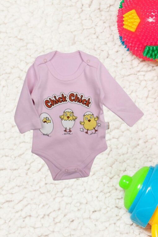 Κορμάκι Βρεφικό Chick Chick Με Μακρύ Μανίκι G2151 - ΡΟΖ, 6 Μηνών - Image 2