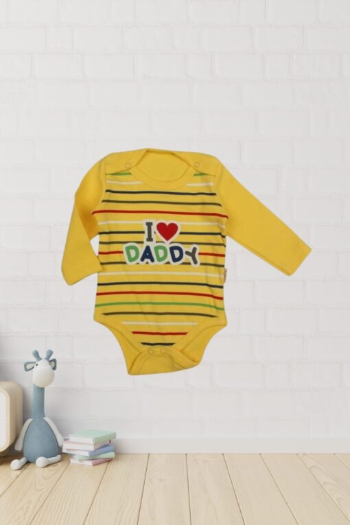 Κορμάκι Βρεφικό I Love Daddy Με Μακρύ Μανίκι R2141 - ΚΙΤΡΙΝΟ, 9 Μηνών - Image 2