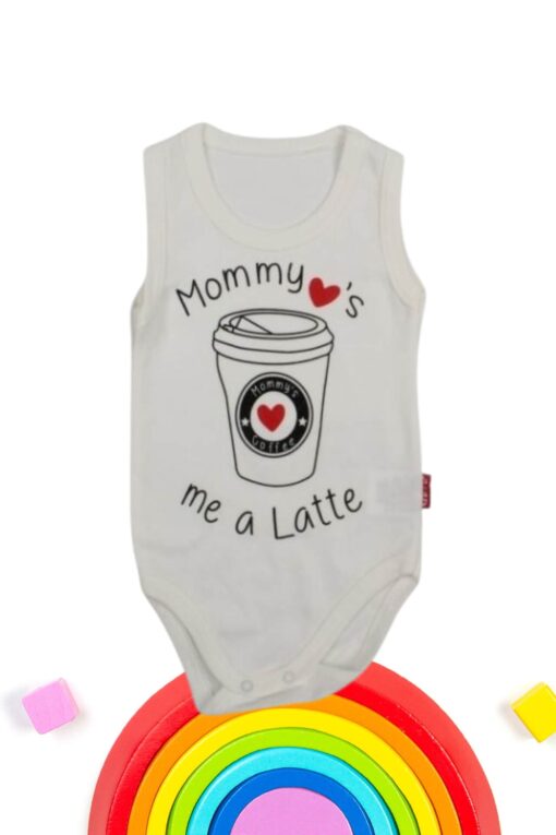 Κορμάκι Βρεφικό Mommy&apos;s Coffee Αμάνικο 1627 - ΛΕΥΚΟ, 1 Μηνών - Image 2