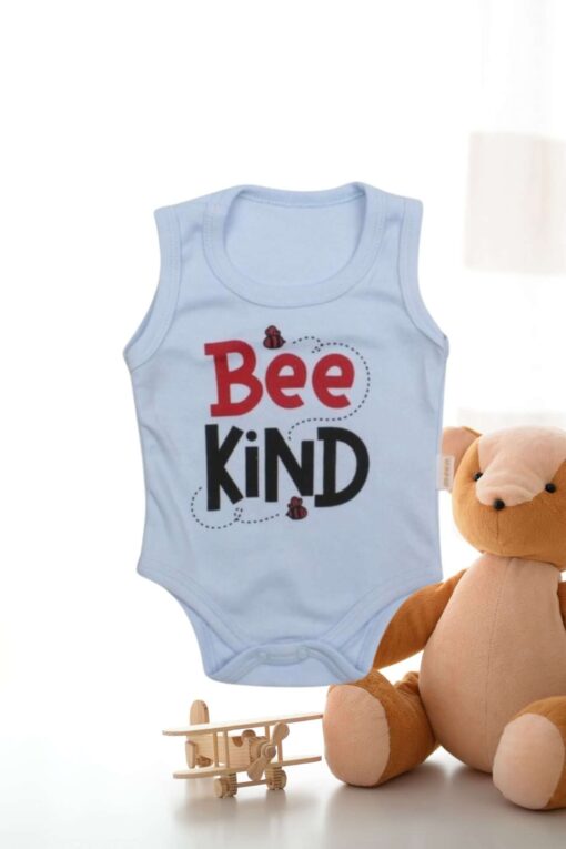 Κορμάκι Βρεφικό Αμάνικο Bee Kind W9014 - ΓΑΛΑΖΙΟ, 12 Μηνών - Image 2