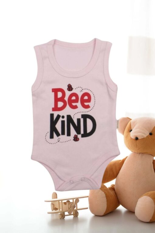 Κορμάκι Βρεφικό Αμάνικο Bee Kind G9014 - ΡΟΖ, 3 Μηνών - Image 2