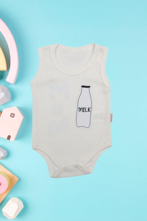 Κορμάκι Βρεφικό Αμάνικο M Is For Milk R9009 - ΛΕΥΚΟ, 6 Μηνών - Image 2