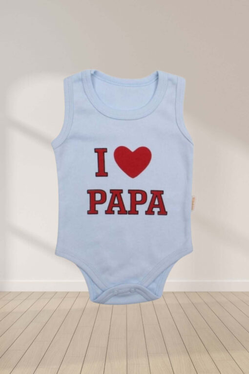 Κορμάκι Βρεφικό Αμάνικο Papa W9020 - ΓΑΛΑΖΙΟ, 12 Μηνών - Image 2