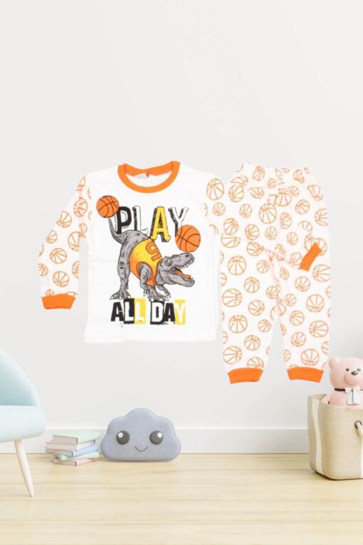 Πιτζάμα Παιδική Με Τύπωμα Play All Day R3685 - ΠΟΡΤΟΚΑΛΙ, 3 Ετών - Image 2