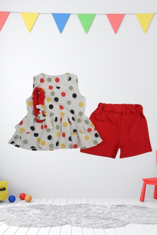 Σετ Παιδικό Μπλουζάκι Παντελονάκι Happy Colors W0406 - ΚΟΚΚΙΝΟ, 9-12 Μηνών - Image 2