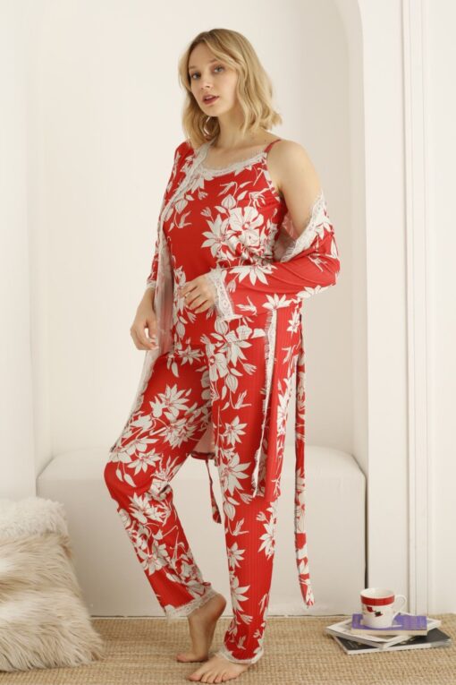 Γυναικεία Πιτζάμα Homewear Ανοιξιάτικη Φθινοπωρινή 3τεμ. 10036 - ΠΟΛΥΧΡΩΜΟ, M - Image 2