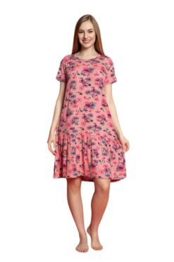 Φόρεμα Homewear Κοντό Μανίκι R5120 - ΡΟΖ, L