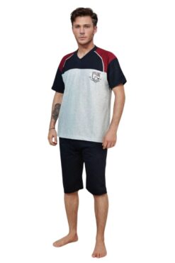 Ανδρική Πιτζάμα Καλοκαιρινή W0865 - ΓΚΡΙ, XL
