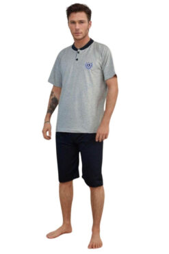 Ανδρική Πιτζάμα Καλοκαιρινή R1065 - ΓΚΡΙ, 5XL