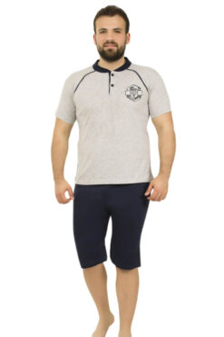 Ανδρική Πιτζάμα Καλοκαιρινή S0915 - ΓΚΡΙ, 5XL