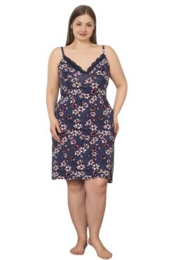 Γυναικείο νυχτικό τιράντα homewear S5259 - ΠΟΛΥΧΡΩΜΟ, 4XL
